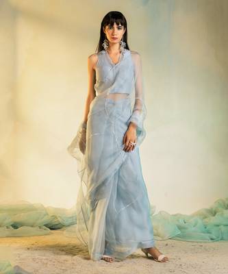 Sequin Organza Pre-stitched Saree 1