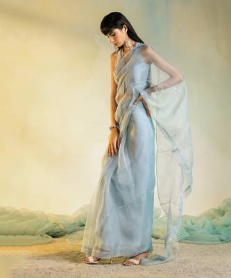 Sequin Organza Pre-stitched Saree 3