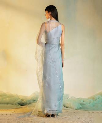 Sequin Organza Pre-stitched Saree 4