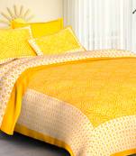 Rajasthani Jaipuri Prints Cotton Bed Sheet For Double Bed With Two Pillow Cover Size 90 x 100 Inch