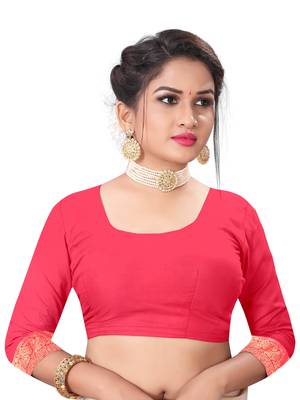 Red woven banarasi silk saree with blouse 3