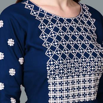 LIMBUDI CREATION Women's Rayon Embroidered A-Line Kurta 5