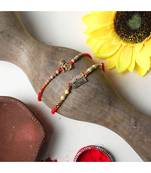 Combo of Kanha Ji and Bhai Rakhi With Card Roli Chawal Chandan and Mishri