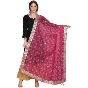Magenta Patola Print Kota Doriya Gota Patti Work Dupatta 1