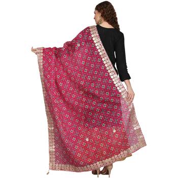 Magenta Patola Print Kota Doriya Gota Patti Work Dupatta 2
