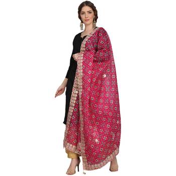 Magenta Patola Print Kota Doriya Gota Patti Work Dupatta 3