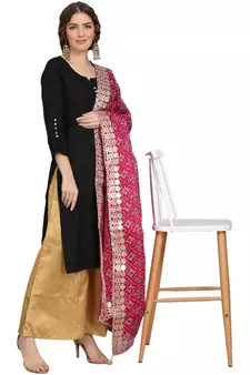 Magenta Patola Print Kota Doriya Gota Patti Work Dupatta