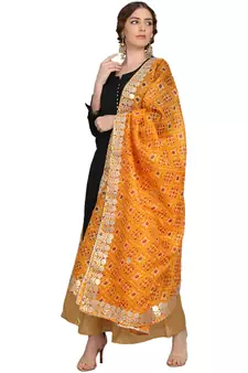 Yellow Patola Print Kota Doriya Gota Patti Work Dupatta