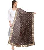 Black Patola Print Kota Doriya Gota Patti Work Dupatta