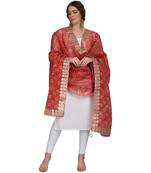 Red Patola Print Kota Doriya Gota Patti Work Dupatta
