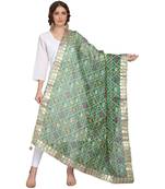 Green Patola Print Kota Doriya Gota Patti Work Dupatta