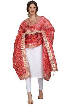Magenta Patola Print Kota Doriya Gota Patti Work Dupatta