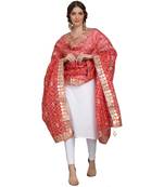 Magenta Patola Print Kota Doriya Gota Patti Work Dupatta