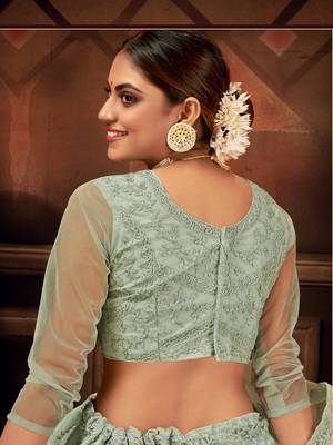 Mint Green Eid Lehenga for Women 3