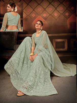 Mint Green Eid Lehenga for Women 4