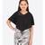 Black & Silver Toned Sequined Georgette Sheath Dress
