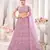 Lavender embroidered net semi stitched lehenga