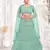 Sea-green embroidered net semi stitched lehenga