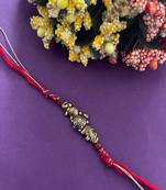 Designer Rakhi Tortoise/Elephant With Rudraksha Beads Mauli Thread Rakhi For RakshaBandhan