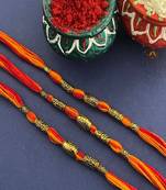 (Combo of 3) Simple Beautiful Beaded Rakhi Mauli Thread Rakhee For Raksha Bandhan
