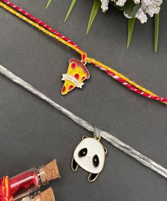 (Rakhi Set of 2) Unique Designer Cute Cartoon Thread Rakhi Pendants For Kids 1