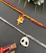 (Rakhi Set of 2) Unique Designer Cute Cartoon Thread Rakhi Pendants For Kids