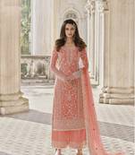 Color Net Fabric Salwar Suit In Net Fabric With Embroidery As