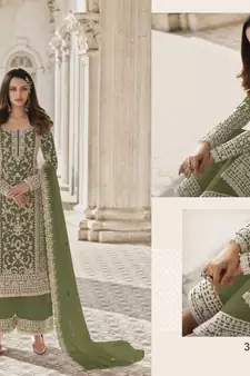 White Color Net Fabric Salwar Suit In Net Fabric With Embroidery As