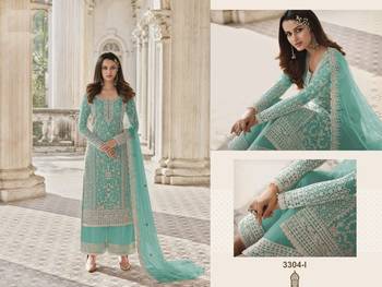 Green Color Designer Fancy Net Fabric Salwar Suit In Net Fabric With Embroidery As  2