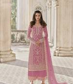 Light Pink Color Net Fabric Salwar Suit In Net Fabric With Embroidery As