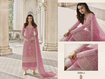 Light Pink Color Net Fabric Salwar Suit In Net Fabric With Embroidery As 2
