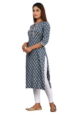 Grey woven cotton kurtas-and-kurtis 2