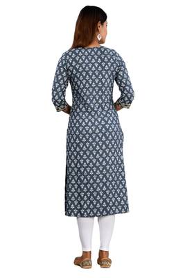 Grey woven cotton kurtas-and-kurtis 4