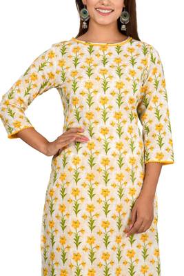Yellow woven cotton combo-kurtis 3