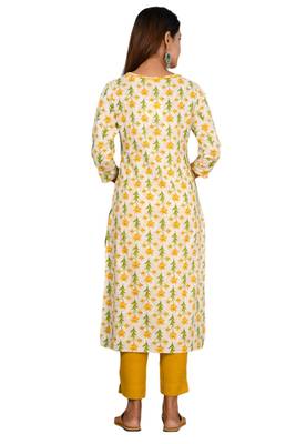 Yellow woven cotton combo-kurtis 4