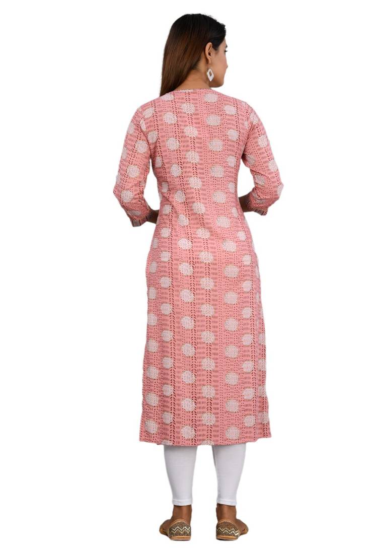 Pink woven cotton combo-kurtis