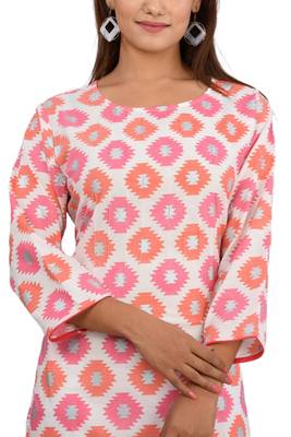 Pink woven cotton kurtas-and-kurtis 3