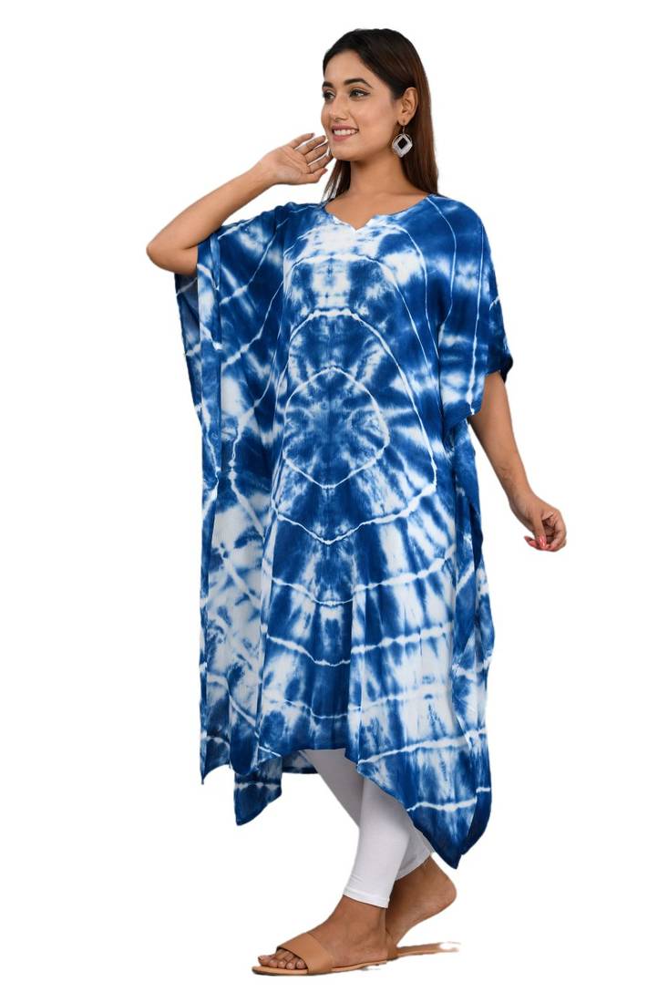 Navy-blue woven cotton party-wear-kurtis