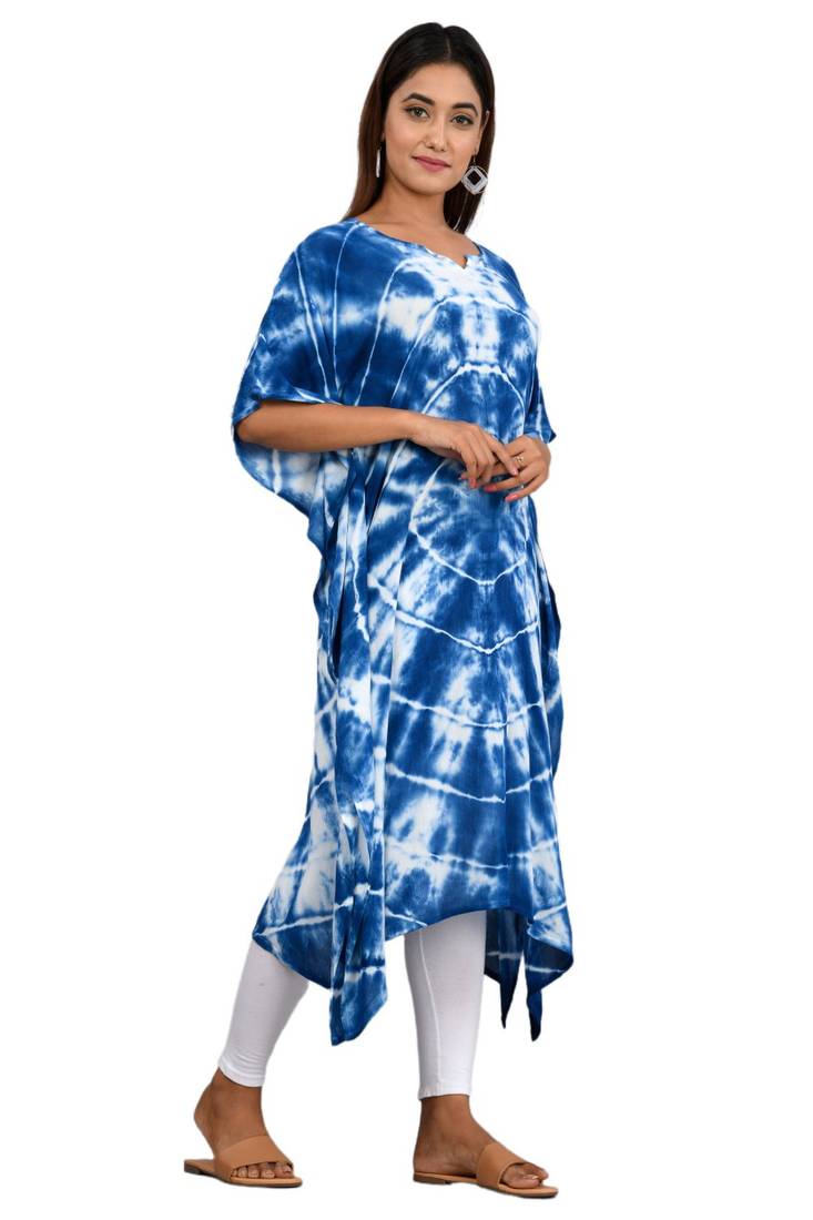 Navy-blue woven cotton party-wear-kurtis