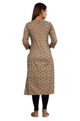 Brown woven cotton kurtas-and-kurtis 7