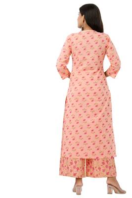 Peach woven cotton combo-kurtis 4