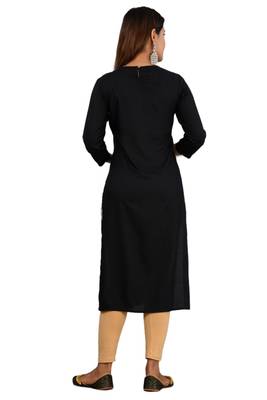 Black woven cotton kurtas-and-kurtis 4