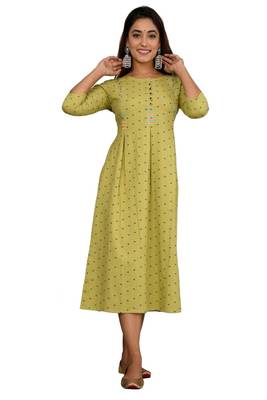 Green woven cotton ethnic-kurtis 2