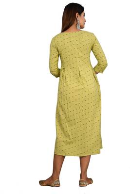 Green woven cotton ethnic-kurtis 4