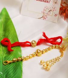Handcrafted Kundan Rakhi & Lumba Set of 2