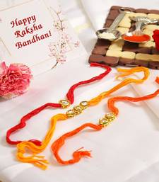 Kundan Handmade Rakhi Set of 3