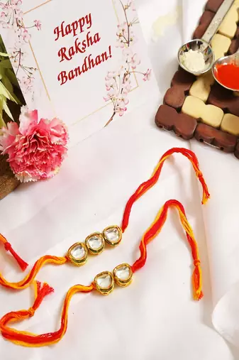Kundan Handmade Rakhi- Set of 2