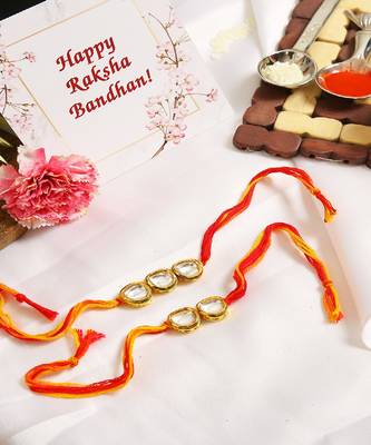 Kundan Handmade Rakhi- Set of 2 3