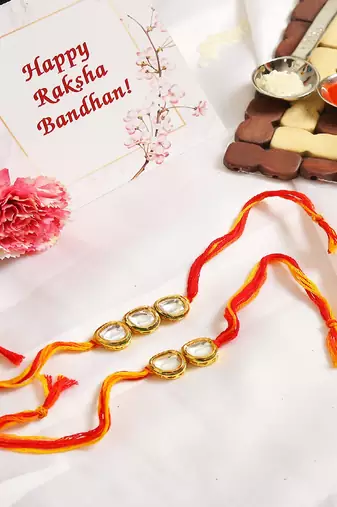 Kundan Handmade Rakhi- Set of 2