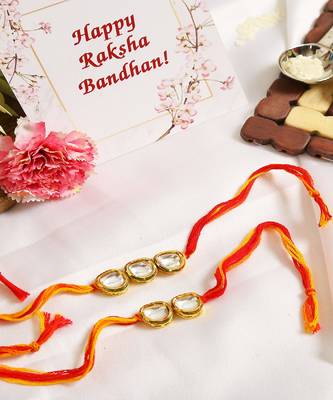 Kundan Handmade Rakhi- Set of 2 4